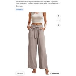 New JWD Women's Tan Wide Leg Trousers